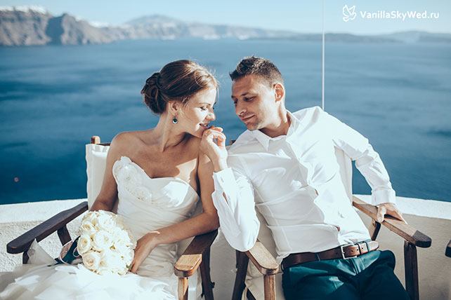Церемония бракосочетания на Санторини